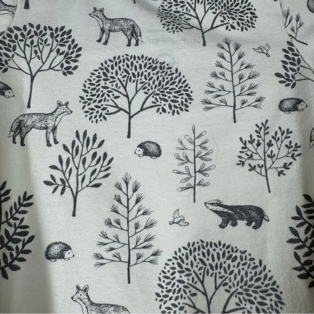 Wilson & Frenchy Organic Cotton One Piece Woodland Animals Size 3-6 Months